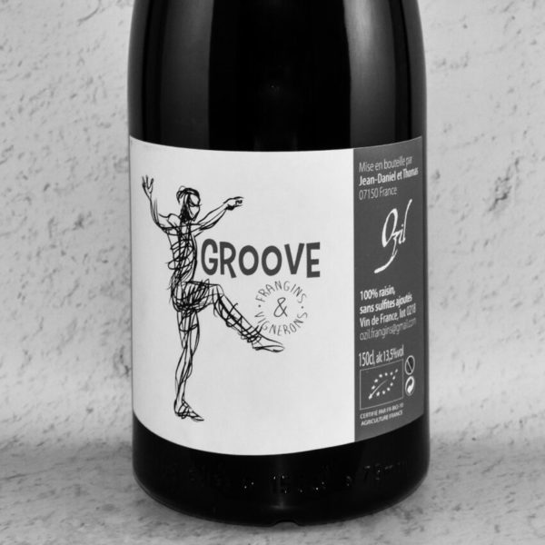 étiquette magnum groove - vin naturel d'ardèche du domaine ozil
