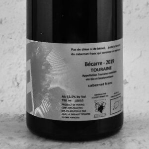 étiquette vin rouge bio de loire - bécarre du domaine de la grange tiphaine