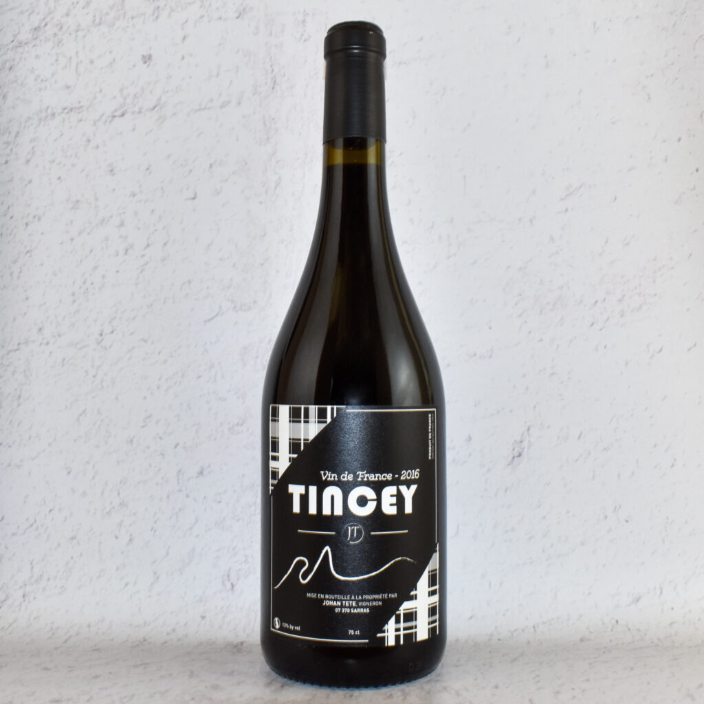 vin rouge naturel - Tincey 2016 de johan tête
