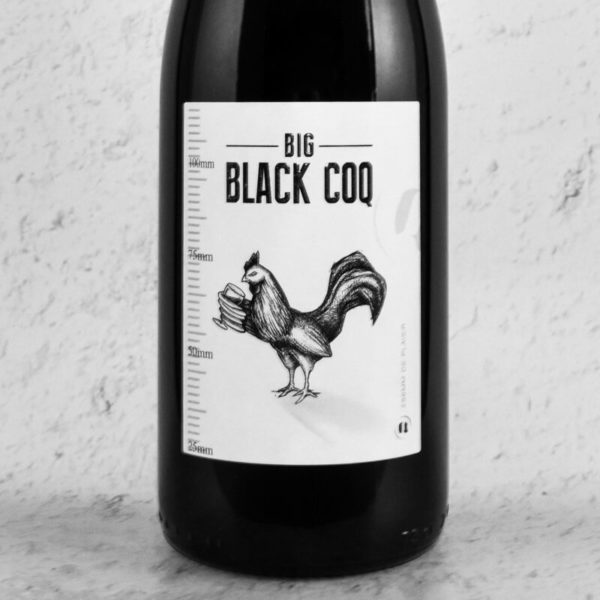étiquette big black coq du domaine des amiel - vin nature languedoc