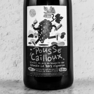 vin naturel - étiquette de pousse cailloux de romain le bars