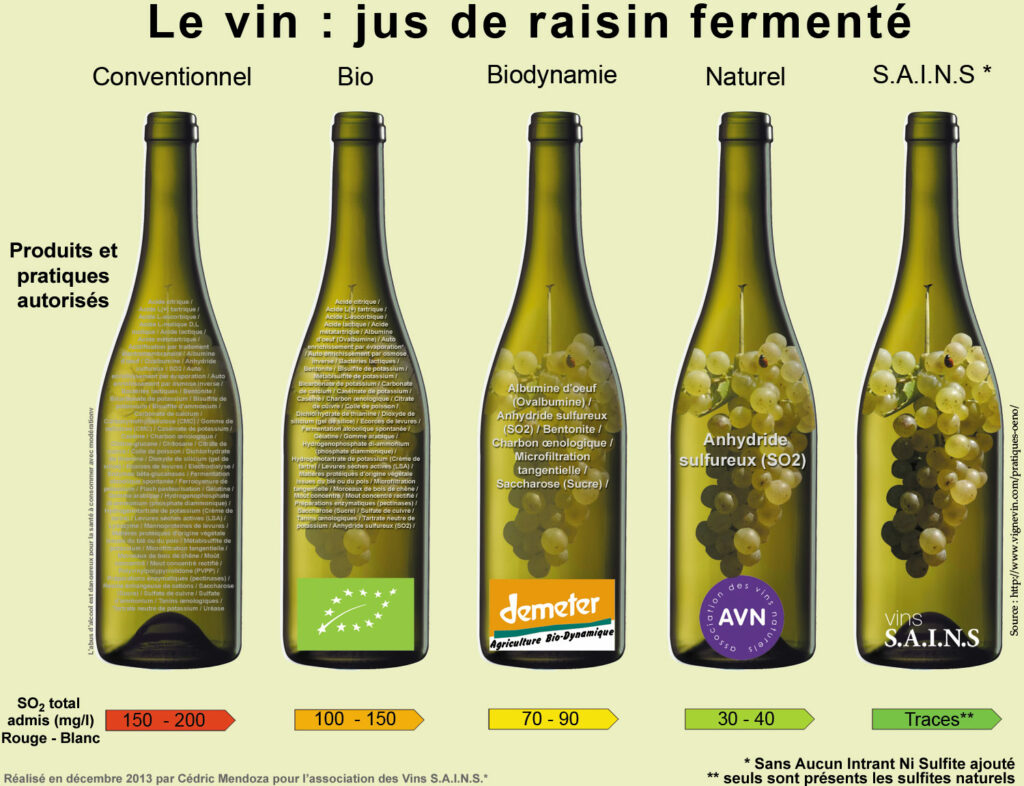 différences entre vins bio, biodynamique et naturel 