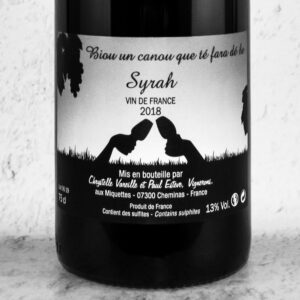 étiquette syrah domaine des miquettes - vin nature