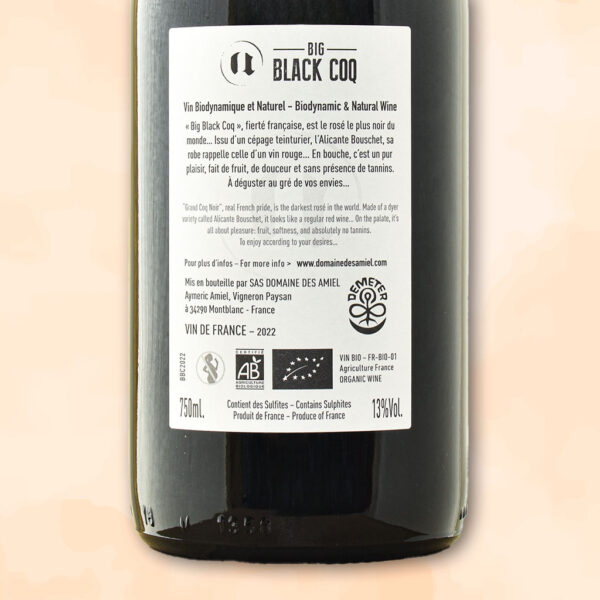 Big black coq - vin nature - domaine des amiel
