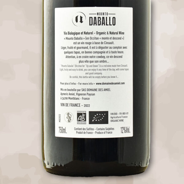 Mounto Daballo - vin nature - Domaine des amiel