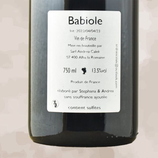 Babiole - vin naturel - Andrea calek