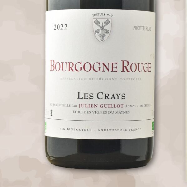 Bourgogne rouge les crays - vin naturel - Julien Guillot Clos des Vignes du Maynes