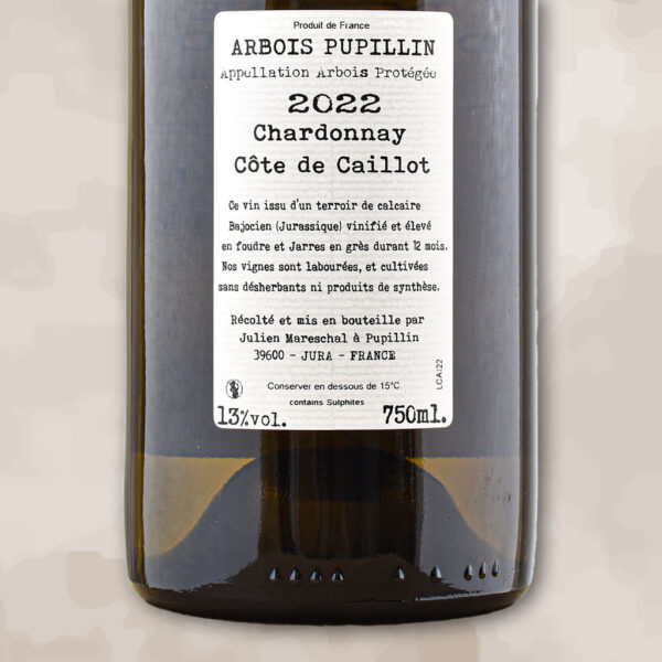 chardonnay cote de caillot - vin naturel - domaine de la borde julien mareschal -etiquette