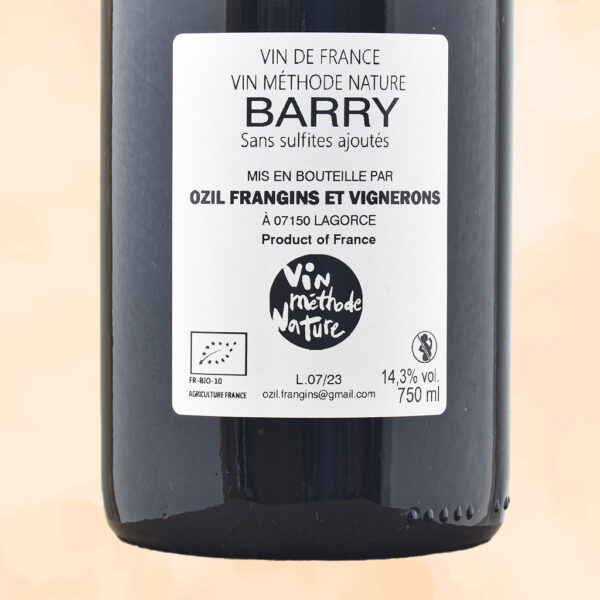 Barry - vin nature - Domaine ozil