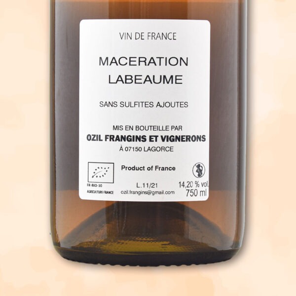 maceration labeaume - vin nature - domaine ozil