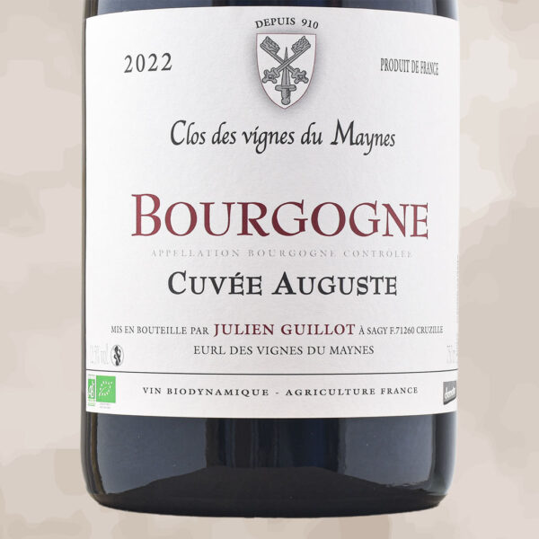 bourgogne cuvee auguste - vin nature - clos des vignes du maynes julien guillot