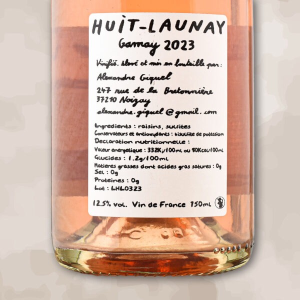 huit launay rose petillant - pet nat - alexandre giquel