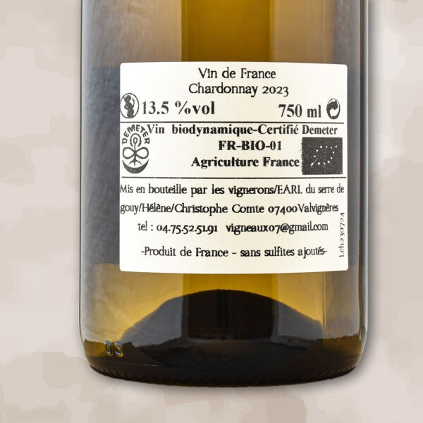 p tit chardonnay - vin naturel - les vigneaux